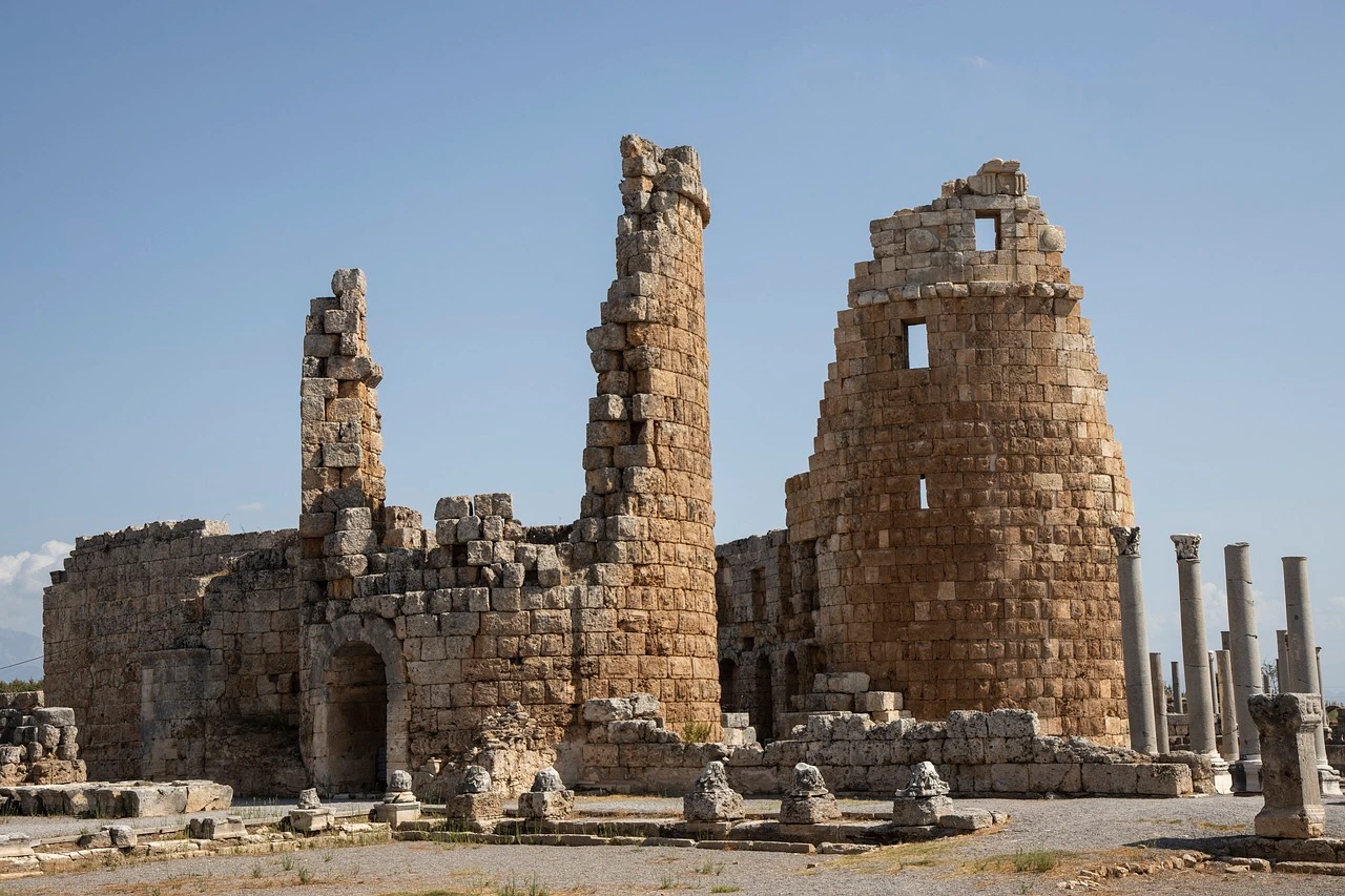 Antalya, Turkey. Aspendos, a UNESCO World Heritage Site and one of the best-preserved Roman theaters in the world.