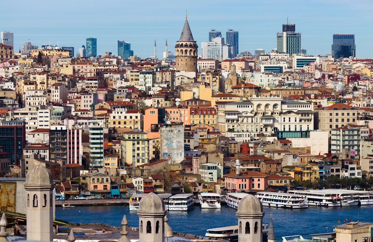 Galata tower view in beautiful Istanbul scene