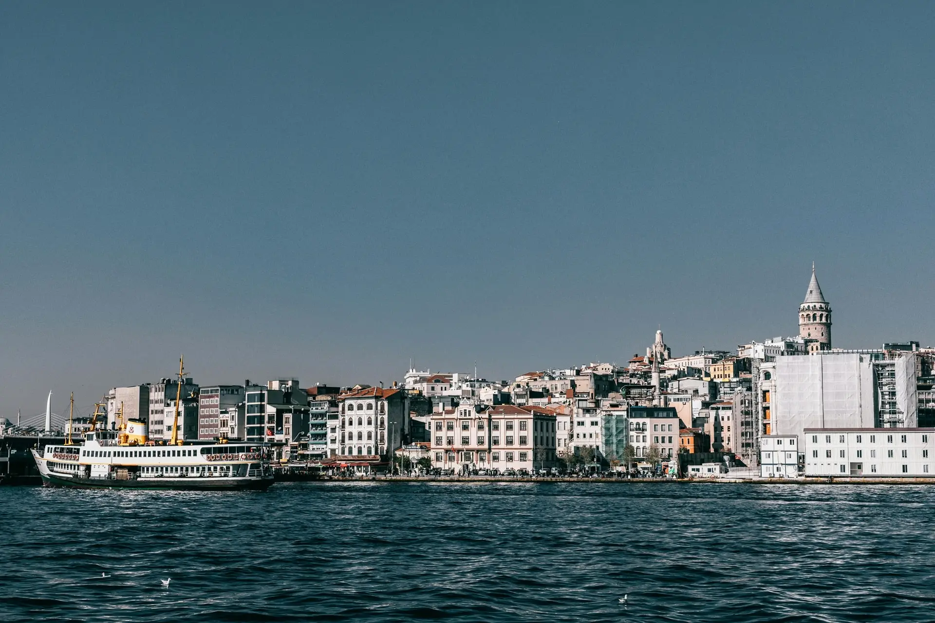 Ship floating in sea of Istanbul