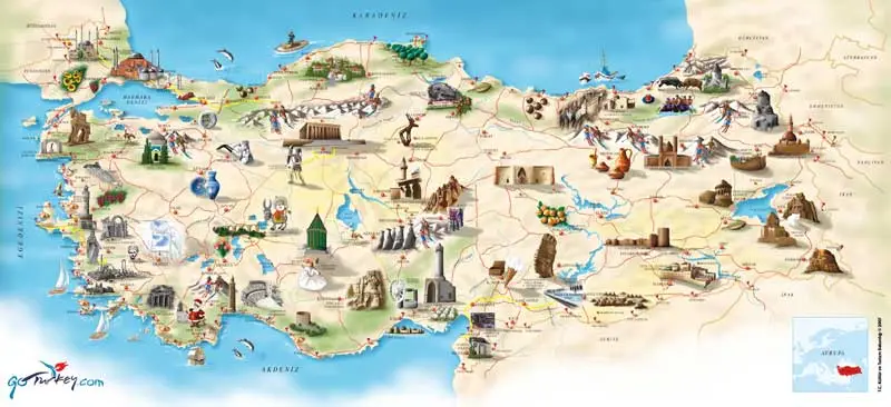 Turkey Tourism Map Dental Teeth